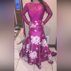 SHERRI HILL Pink Two piece Prom Dress